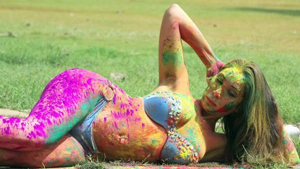 Exclusive Sofia Hayats semi nude photoshoot for Holi