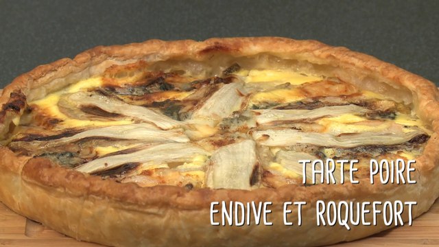 Recette de tarte aux poires, endive et roquefort - Gourmand