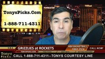 Houston Rockets vs. Memphis Grizzlies Free Pick Prediction NBA Pro Basketball Odds Preview 3-4-2015