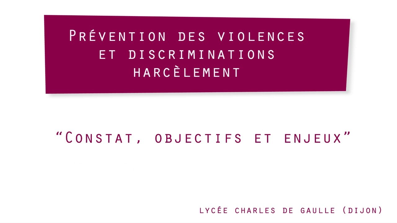 Prévention des violences et discriminations, harcèlement : constat, objectifs et enjeux