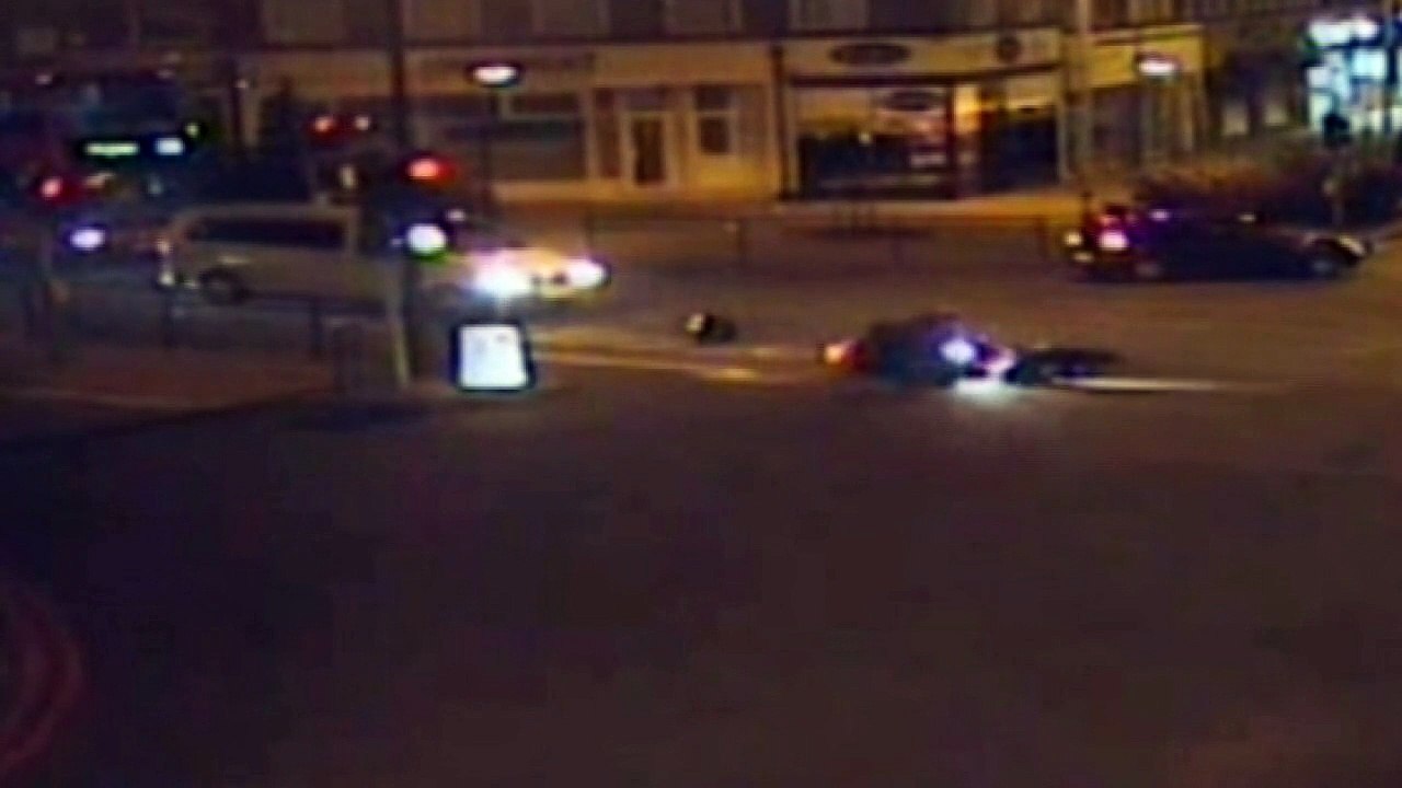 Motorcyclist shouts at pedestrian he knocks over then drives