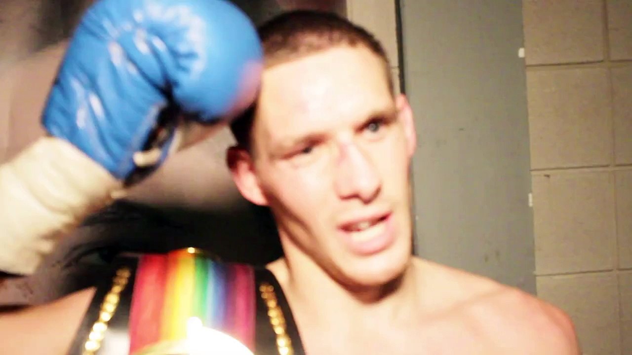 Liam Walsh post fight after his 5th TKO over Joe Murray