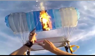 “Daredevil” Shoots a Flare into his Parachute