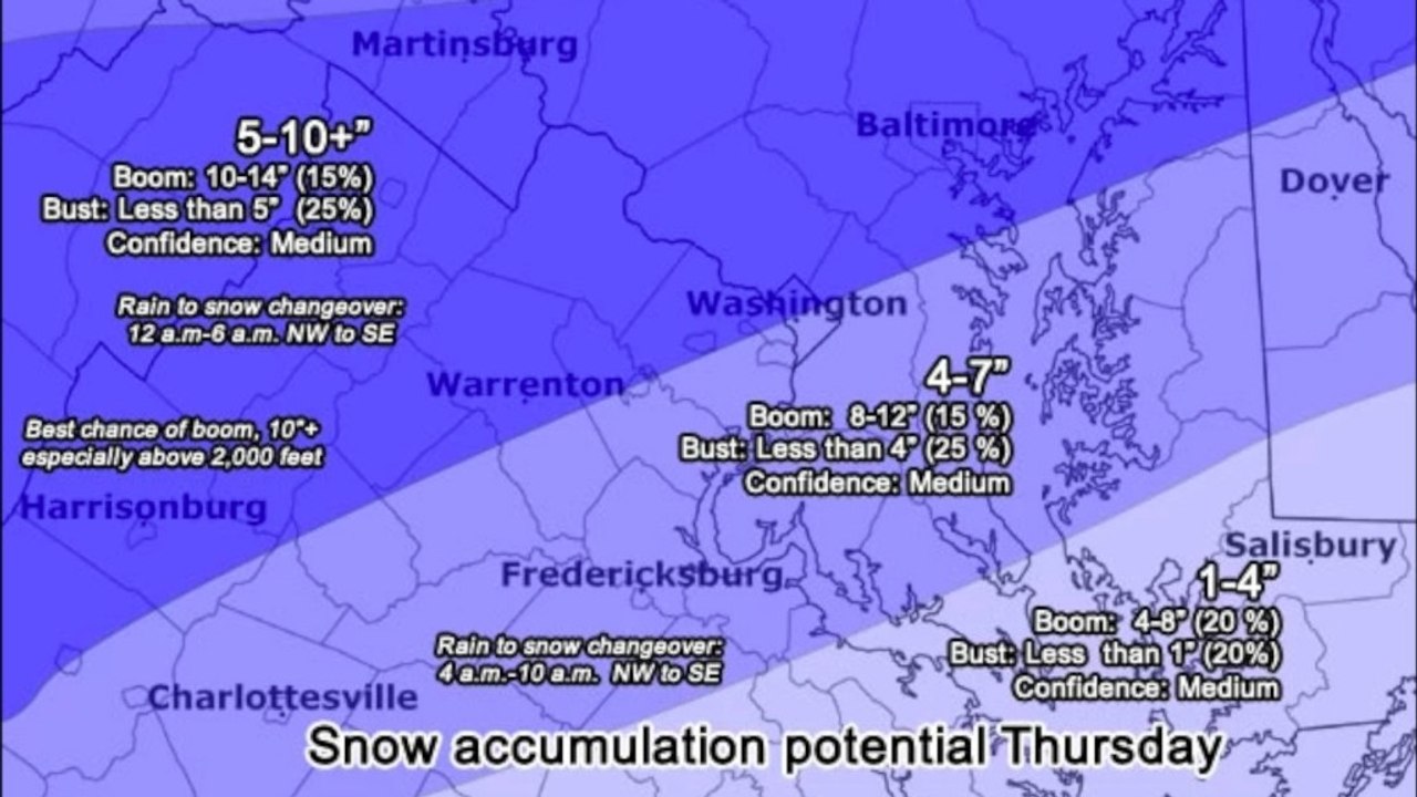 Snow forecast: Substantial amounts Thursday