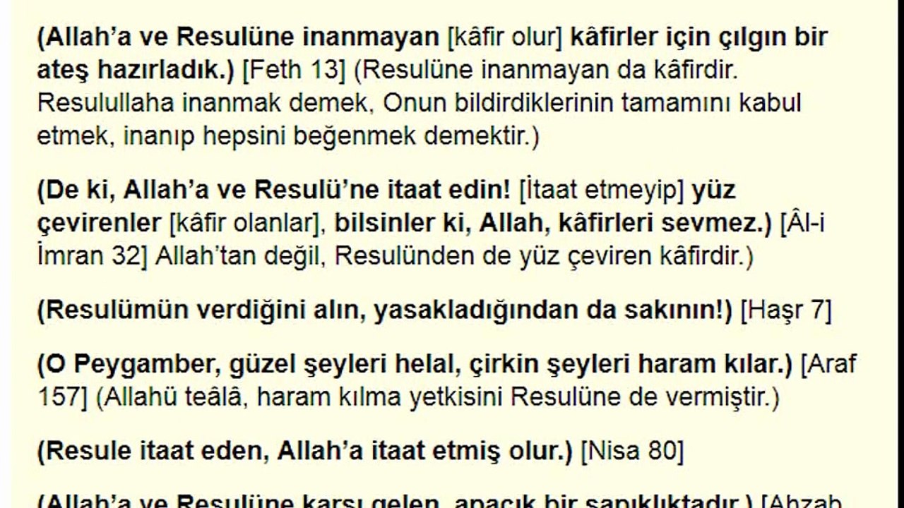 Yalnız Kuran Diyen Kafirler / Kurandan Başka Delil Var mı ?