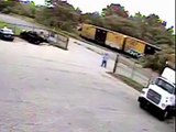 Truck derails train and explodes in Baltimore - Caught on CCTV