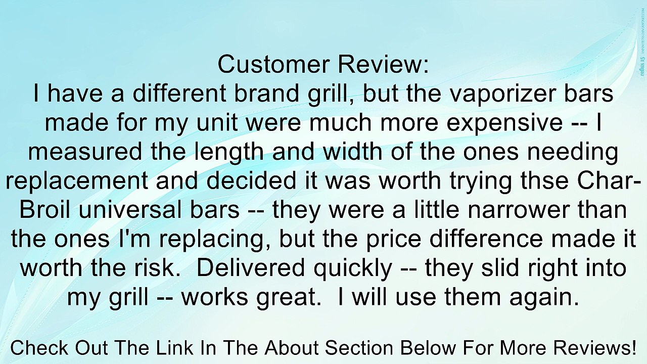 Char-Broil 3-Piece Universal Vaporizer Bar Review