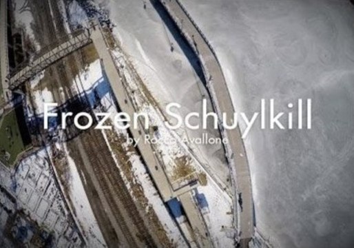 Drone Footage Shows Frozen Philadelphia River