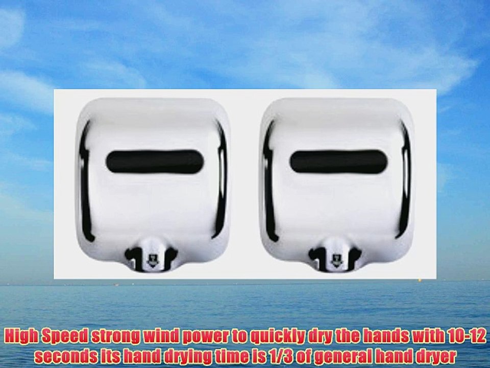 (2 Pack) Heavy Duty Commercial 1800 Watts Automatic Hand Dryer - Stainless Steel