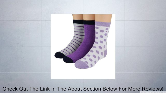Tommy Hilfiger Kid's Socks Girls Polka Dot Crew Purple/Grey/White 3pairs - Medium 3.5-7US Review