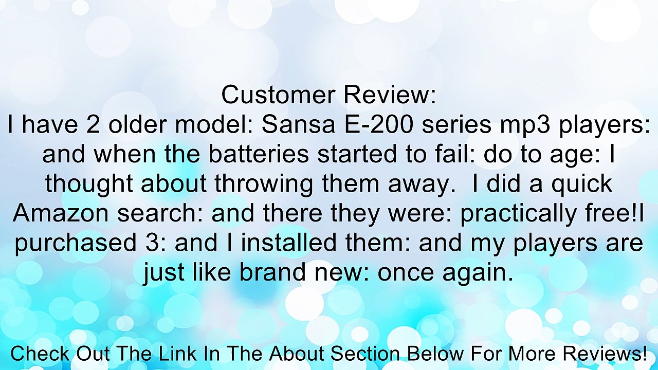 eForCity Battery for SanDisk Sansa MP3 Players 200,e250,e260,e270,e280 Review