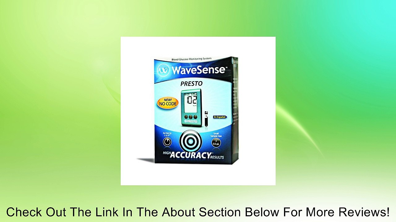 Wavesense Presto Blood Glucose Meter Kit Review