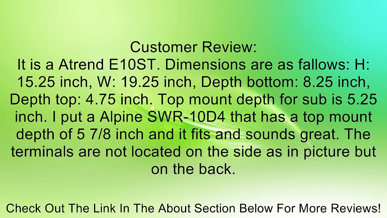 Atrend E10St B Box Series 10-Inch Single-Sealed Truck Enclosure Review