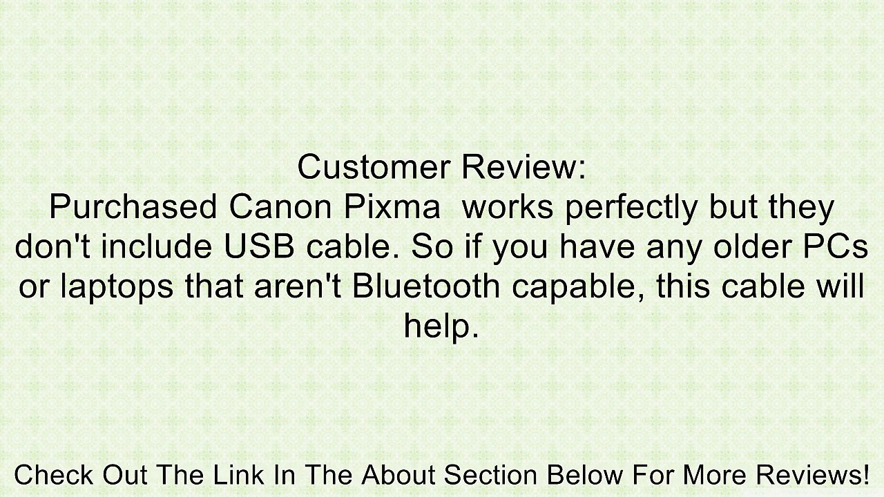 For Canon Pixma USB 2.0 Printer Cable Cord A-B 10' 10 FT Review