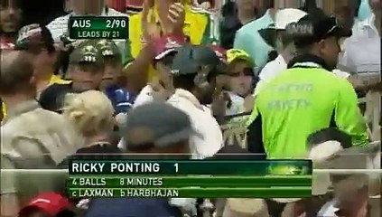 Ponting is a bunny of Harbhajan singh  Dismissed on first ball for the fifth time