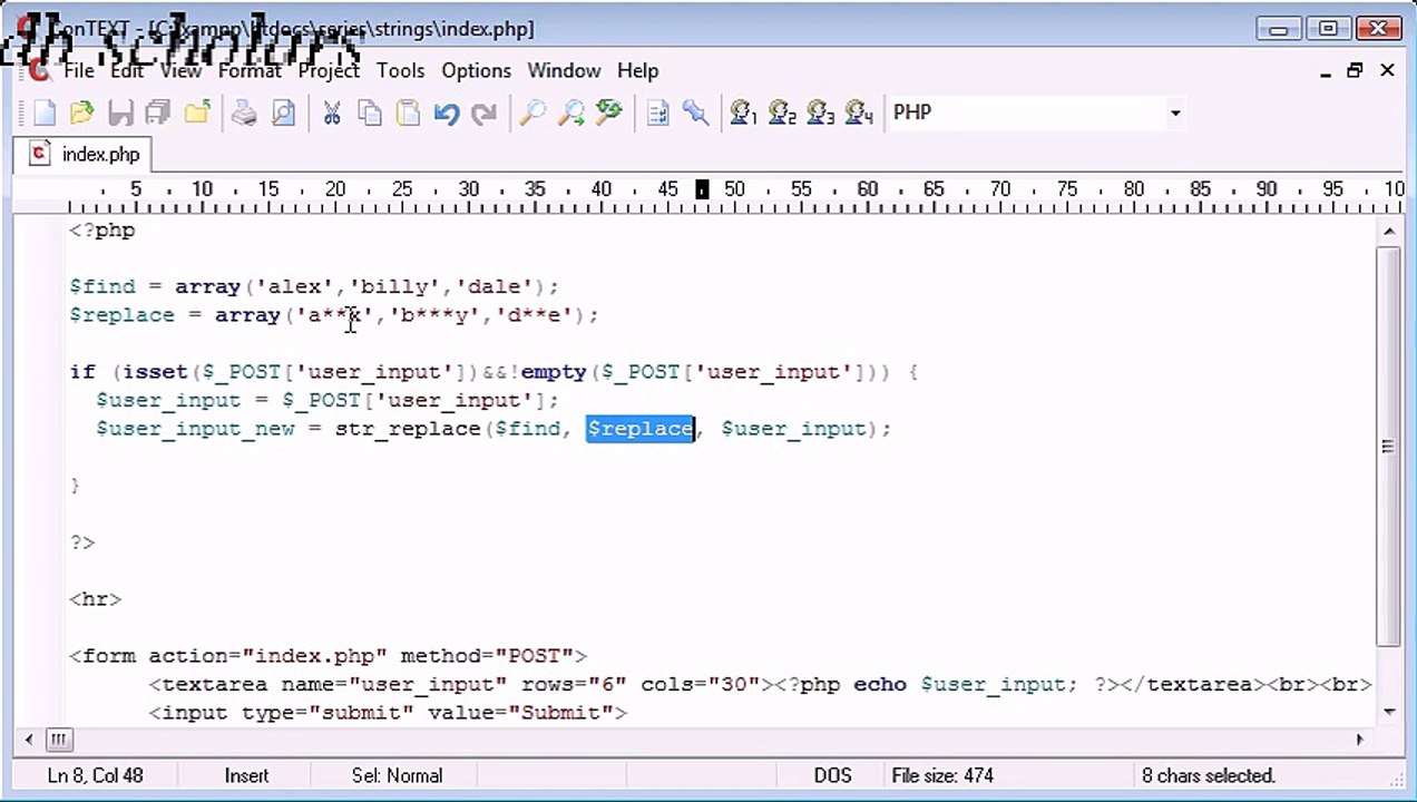 PHP Lecture (53) Word Censoring Part 2_x264