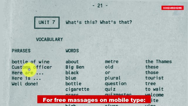 Ghar Baithy aasan English seekhen Unit 7 0302-6924246