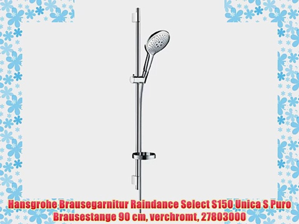 Hansgrohe Brausegarnitur Raindance Select S150 Unica S Puro Brausestange 90 cm verchromt 27803000