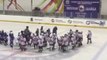 No handshake = Fight even with junior hockey players! Funny brawl