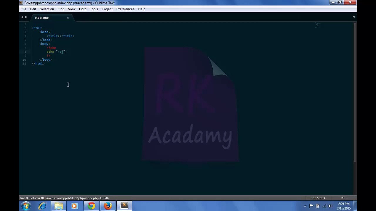 4. php syntax, errors, echo and print function _Rk_acadamy