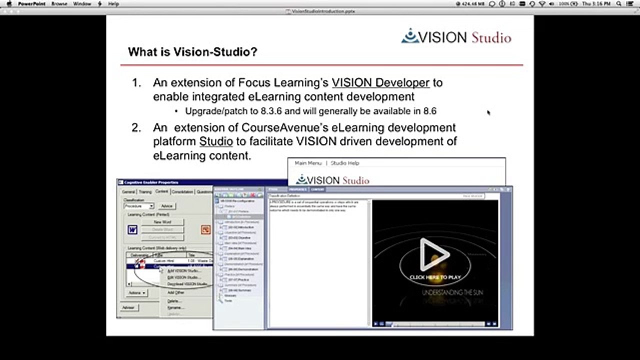 Vision-Studio: Integrated eLearning authoring solution Announced by CourseAvenue