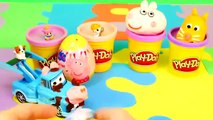 Play Doh Peppa Pig Surprise Eggs Cars Mater Pig Costume Play Dough Toy Eggs Disney