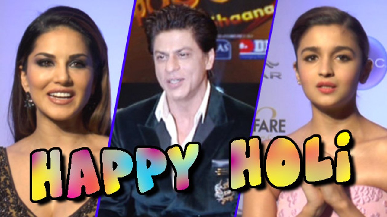 Bollywood Stars Wishing Holi 2015 | Shahrukh Khan | Alia Bhatt | Sunny Leone