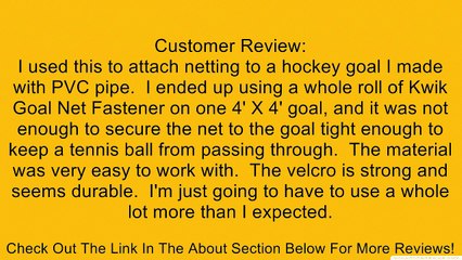 Kwik Goal Net Fastener Review