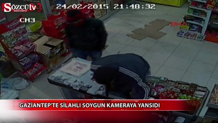 Gaziantep'te silah soygun anı kameralarda