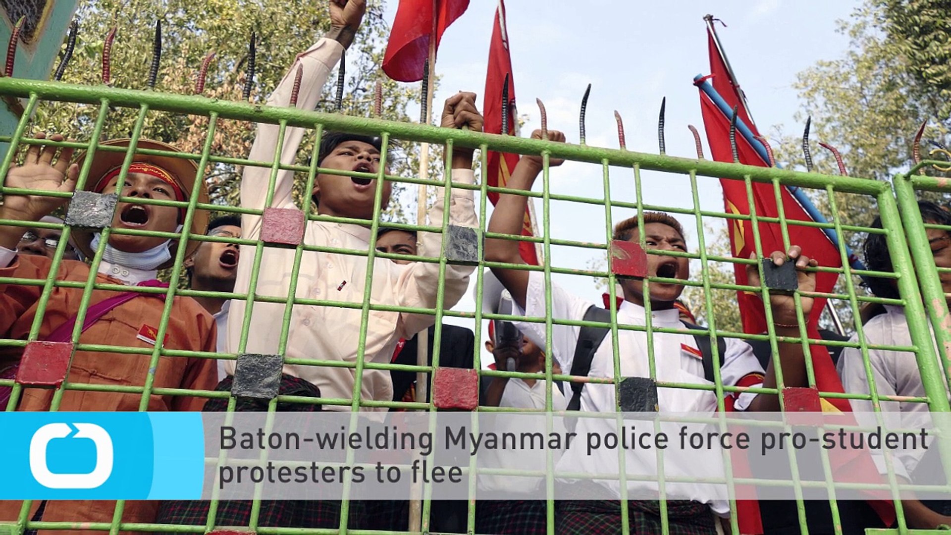 Baton Wielding Myanmar Police Force Pro Student Protesters To Flee
