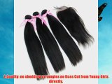 Hot Hair 5A Grade Peruvian Virgin Straight Human Hair 3 Bundles With 1 Lace Closure 4 Pieces