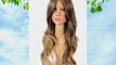 Hair By MissTresses Wavy Wig with Side Swept Fringe with Dark Root Effect Long Brown/ Blonde