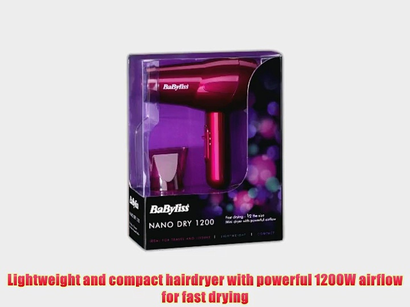 Babyliss 5546nau Nano 1200w Pink Hair Dryer Video Dailymotion