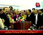 Newly elected Senators Zafar Iqbal Jhagra and Tariq Fazal Chaudhry media talk