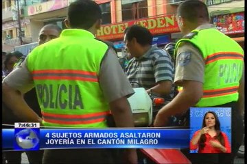 Cuatro sujetos armados asaltaron una joyería en cantón Milagro