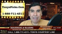 Portland Trailblazers vs. Dallas Mavericks Free Pick Prediction NBA Pro Basketball Odds Preview 3-5-2015