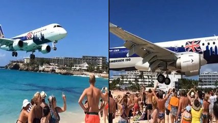 İnsanların Üzerinden İnen Uçak