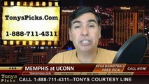 Connecticut Huskies vs. Memphis Tigers Free Pick Prediction NCAA College Basketball Odds Preview 3-5-2015