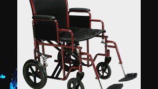 Drive Medical TR20-R Heavy Duty Transport Chair 20 Inch Red/Black