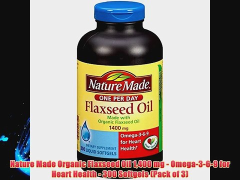 Nature Made Organic Flaxseed Oil 1400 mg - Omega-3-6-9 for Heart Health - 300 Softgels (Pack