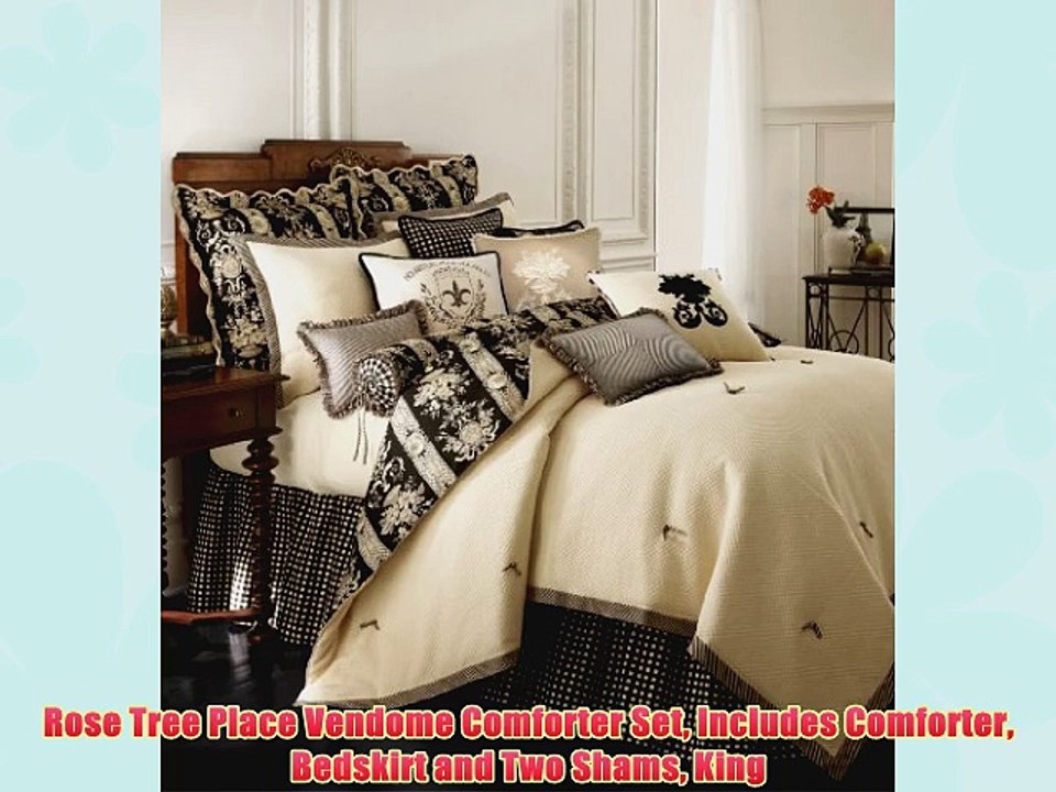 Rose Tree Place Vendome Comforter Set Includes Comforter Bedskirt and Two Shams King