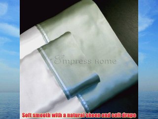 Silk Charmeuse Contrast Hem Sheeting - King - Celadon