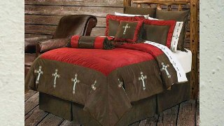 Western Red Cross Comforter Bedding Set Queen