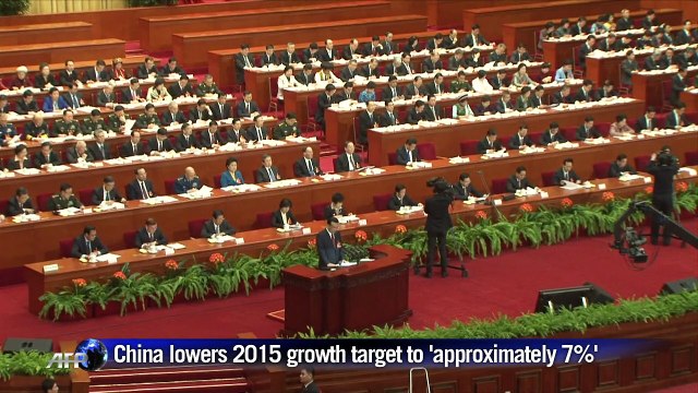 China lowers 2015 growth target to 'approximately 7%'