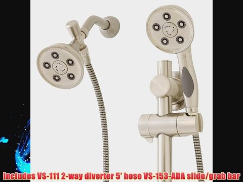 Speakman VS-123014-BN Caspian Anystream Dual Shower Head Combo System with Adjustable Slide