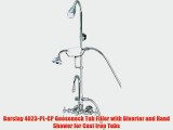 Barclay 4023-PL-CP Gooseneck Tub Filler with Diverter and Hand Shower for Cast Iron Tubs
