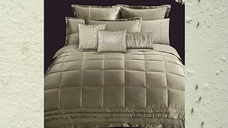 Donna Karan Modern Classics Luxurious 100% Silk Full/Queen Quilt with Tufted Border CELADON