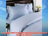Luxurious BLUE Damask Stripe CALIFORNIA KING Size. EIGHT (8) Piece GOOSE DOWN Comforter BED