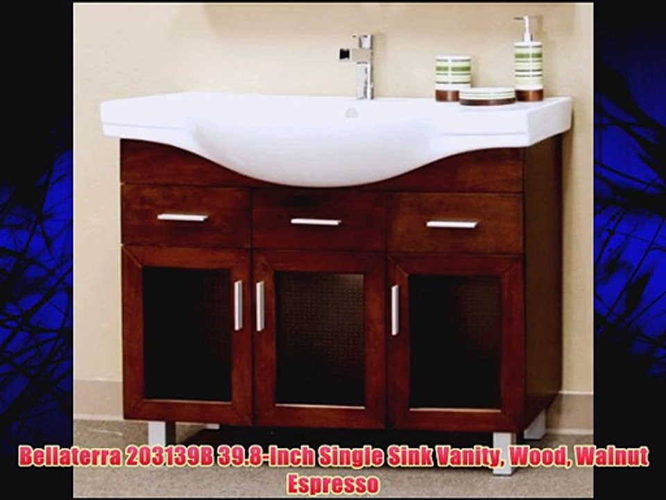 Bellaterra 203139B 39.8-Inch Single Sink Vanity Wood Walnut Espresso