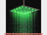 Fontana 16 Inch Ceiling Mount Square Rainfall LED Shower Head Stainless Steel (include Shower